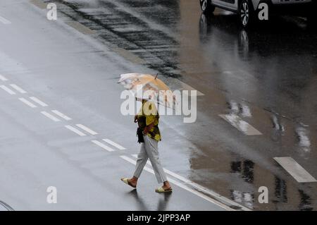 Kastrup/Copenahgen /Dänemark/19 August 2022/Schlechtes Regenwetter in Kastrup die dänische Hauptstadt Kopenhagen. (Foto. Francis Joseph Dean/Dean Pictures. Stockfoto