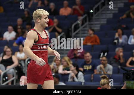 18. August 2022: Colt Walker aus Stanford tritt bei den Vorkämpfen der Männer bei der U.S. Gymnastics Championship 2022 an. Die Veranstaltung findet in der Amalie Arena in Tampa, FL, statt. Melissa J. Perenson/CSM Stockfoto