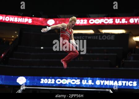 18. August 2022: Colt Walker aus Stanford tritt bei den Vorkämpfen der Männer bei der U.S. Gymnastics Championship 2022 an. Die Veranstaltung findet in der Amalie Arena in Tampa, FL, statt. Melissa J. Perenson/CSM Stockfoto