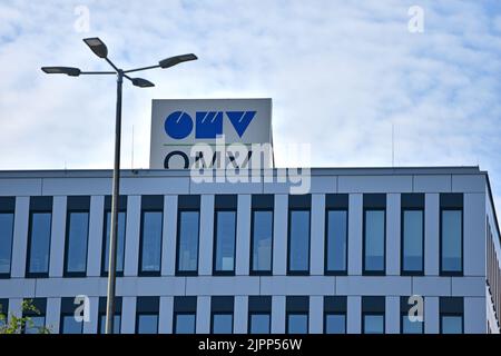 Raffinerie der OMV in Schwechat, Niederösterreich - OMV Raffinerie in Schwechat, Niederösterreich Stockfoto