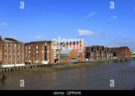 Blick über das Museumsviertel, den Fluss Hull, Kingston-upon-Hull, East Riding of Yorkshire, England, Großbritannien Stockfoto