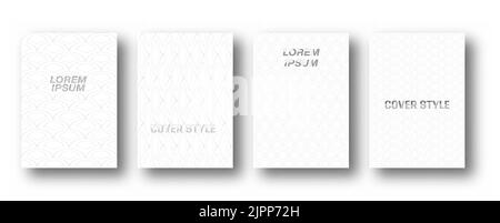 Set von modernen geometrischen linearen abstrakten Hintergründen. Monochromes Layout von Mustern für Laptops, Geschäftsseiten, Präsentationen und kreative Ideen Stock Vektor