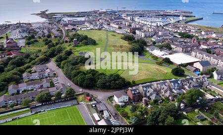 Luftdrohnenaufnahme von Ardrossan North Ayrshire Stockfoto