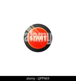 Isolierte Starttaste auf weißem Hintergrund. Vektorgrafik Stock Vektor