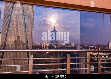 Upper Hill Sunrise Nairobi City County Skyline Wolkenkratzer Stadtlandschaften Kenias Hauptstadt Ostafrika Nairobi City County Kenia Hauptstadt Ostafrika Stockfoto