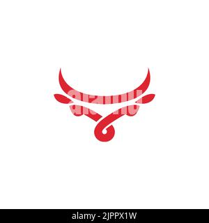 Metzgerlogo, Kuhfleisch-Ikone, Kuh-Silhouette Stock Vektor