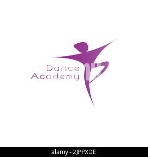 Dance Academy Logo, Ballerina, Tänzerin Symbol Stock Vektor