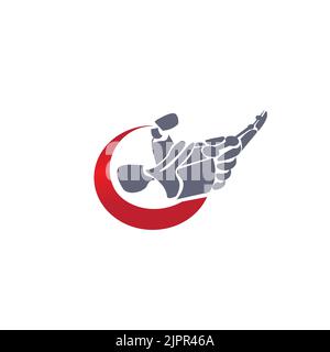 Roboterhand-Symbol, futuristisches Roboterlogo Stock Vektor