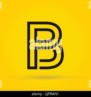 B P line Letter Logo Design-Vorlage. Geometrisches lineares Symbol für Buchstaben P und B. Grafisches Alphabetsymbol für die Unternehmensidentität. Kreativer Typograf Stock Vektor