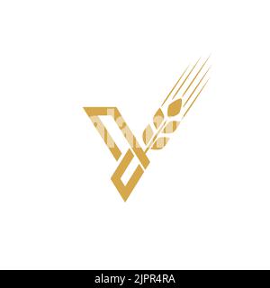 Logo-Vorlage für Y Bakery Shop. Vektorzeichnung. Stock Vektor