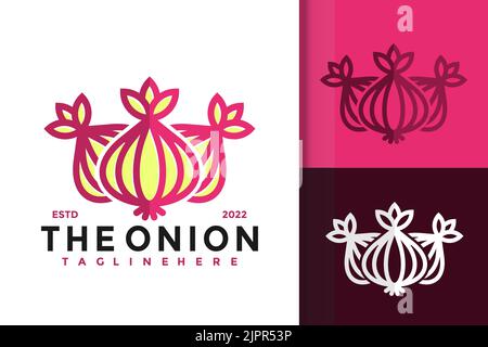 Ein rosa Logo-Vektor-Design mit Unternehmenstext und Slogan Stock Vektor
