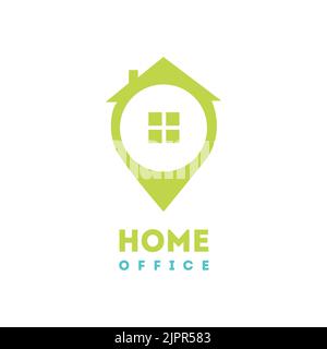 Designvorlage für das Logo im Home Office. Abstraktes, farbenfrohes Logo für den Bau von Immobilien. Design der Real Estate Icon. Vektorelement Stock Vektor