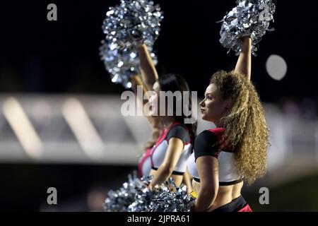 Ottawa, Kanada. 19. August 2022. Cheerleader in der Edmonton Elks in Ottawa Redblacks regulären Saison Canadian Football (CFL) Spiel im TD Place Stadium in Ottawa gespielt. Quelle: Sean Burges/Alamy Live News Stockfoto