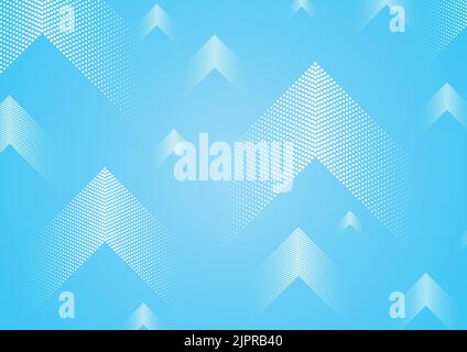 Weiß gepunktete Pfeile auf hellblauem Hintergrund. Technologie-Vektor-Design Stock Vektor