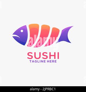 Kreatives Sushi-Logo-Design Stock Vektor