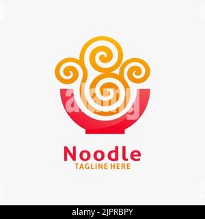 Nudel- und Ramen-Logo-Design in modernem Stil Stock Vektor