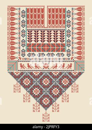 Vector pattern Design mit Palästinensischen traditionelle Stickereien Motiv Stockfoto