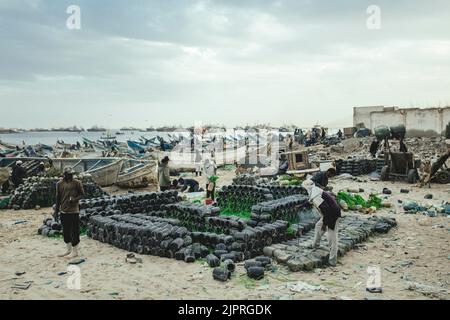 Port de Peche Traditionelle, Nouadhibou, Mauretanien Stockfoto