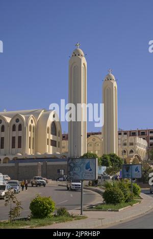 Koptisch-Orthodoxe Kathedrale Erzengel Michael, Assuan, Ägypten Stockfoto