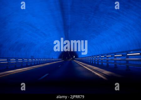 Laerdalstunnelen, die weltweit längste Straßentunnel bei 24,5 km, Aurland, Norwegen, Skandinavien, Europa Stockfoto