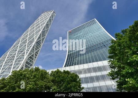 One Bank Street und Newfoundland Place, Bank Street, Westferry Road, Canary Wharf, London, Vereinigtes Königreich Stockfoto