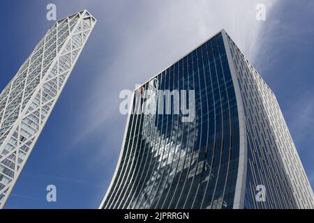 One Bank Street und Newfoundland Place, Bank Street, Westferry Road, Canary Wharf, London, Vereinigtes Königreich Stockfoto