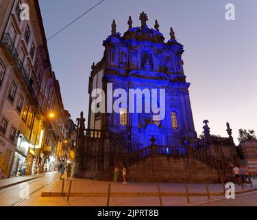 Kirche von Clerigos (Igreja dos Clérigos), Porto, Portugal. Stockfoto