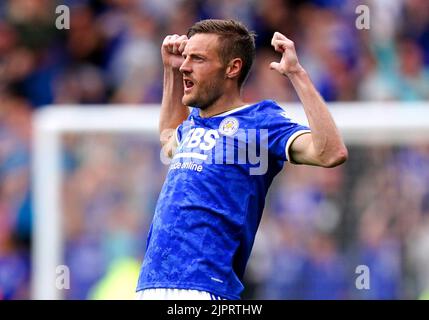 Aktenfoto vom 22-05-2022 von Jamie Vardy von Leicester City. Bilddatum: Sonntag, 22. Mai 2022. Ausgabedatum: Samstag, 20. August 2022. Stockfoto