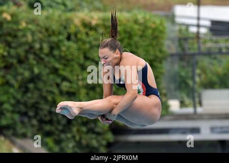 Rom, . 19. August 2022. Elisa Pizzini während der Schwimmeuropameisterschaften in Rom 2022. Rom 19.. August 2022 Photographer01 Kredit: Unabhängige Fotoagentur/Alamy Live Nachrichten Stockfoto