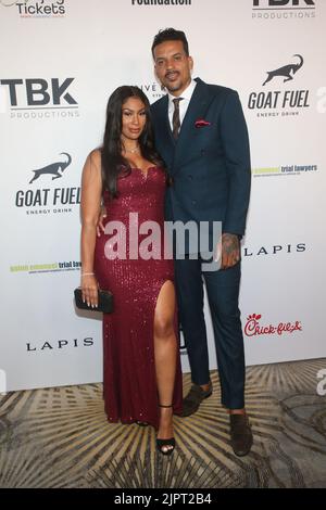 19. August 2022 - Beverly Hills, Kalifornien - Matt Barnes, Anansa Sims. 2022 Harold und Carole Pump Foundation Gala im Beverly Hilton Hotel in Beverly Hills. (Bild: © FS/AdMedia über ZUMA Press Wire) Stockfoto