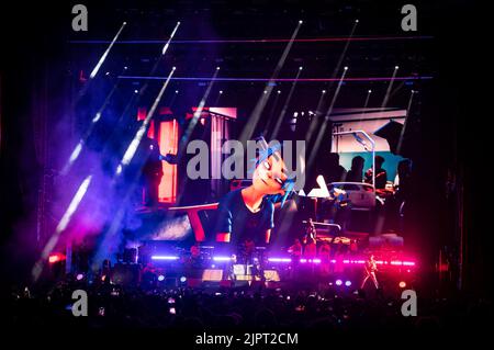 London, Großbritannien, Freitag, 19.. August 2022. Gorillaz spielen live auf der Bühne im Rahmen des All Points East Festivals, Victoria Park, London. Kredit: DavidJensen / Empics Unterhaltung / Alamy Live Nachrichten Stockfoto