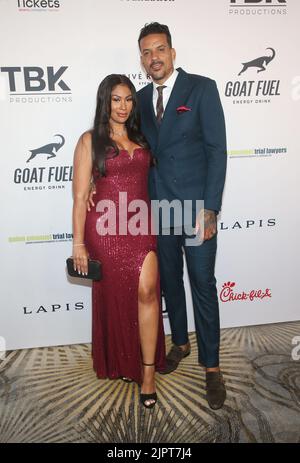 Beverly Hills, Ca. 19. August 2022. Matt Barnes, Anansa Sims, bei der Gala der Harold and Carole Pump Foundation 2022 im Beverly Hilton Hotel in Beverly Hills, Kalifornien, am 19. August 2022. Quelle: Saye Sadou/Media Punch/Alamy Live News Stockfoto