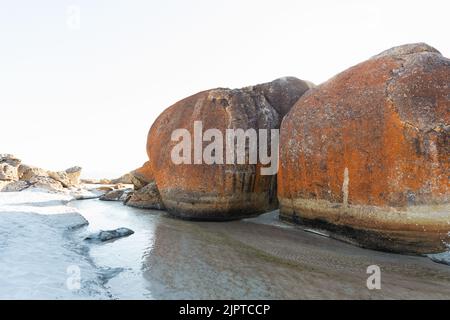 boulder rockt am Squeaky Beach in Wilson's Promontory South Gippsland Australien Stockfoto