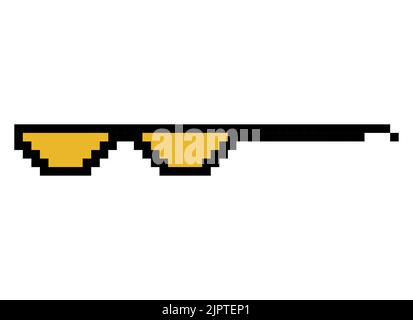 Fun Retro Pixel Sonnenglas Symbol, Lifestyle Meme Sonnenbrille Schläger, Vektor-Illustration . Stock Vektor