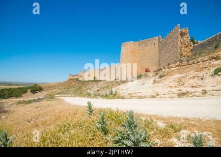 Stadtmauer. Urueña, Provinz Valladolid, Castilla Leon, Spanien. Stockfoto