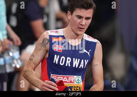 Nicht Angegeben. 17. August 2022. MÜNCHEN, DEUTSCHLAND - 16. AUGUST: Der Norweger Jakob Ingebrigtsen tritt am 6. Tag der Europameisterschaft München 2022 im Olympiapark am 16. August 2022 in München beim Leichtathletik-Finale der Männer 5000m an. (Foto von Arthur Thill/ATPImages) (Arthur Thill/ATP/SPP) Quelle: SPP Sport Press Foto. /Alamy Live News Stockfoto