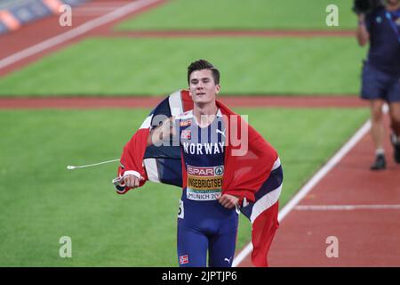 Nicht Angegeben. 17. August 2022. MÜNCHEN, DEUTSCHLAND - 16. AUGUST: Der Norweger Jakob Ingebrigtsen tritt am 6. Tag der Europameisterschaft München 2022 im Olympiapark am 16. August 2022 in München beim Leichtathletik-Finale der Männer 5000m an. (Foto von Arthur Thill/ATPImages) (Arthur Thill/ATP/SPP) Quelle: SPP Sport Press Foto. /Alamy Live News Stockfoto