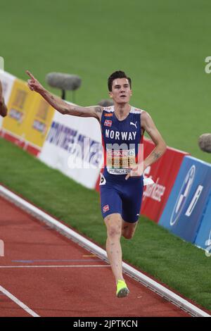 Nicht Angegeben. 17. August 2022. MÜNCHEN, DEUTSCHLAND - 16. AUGUST: Der Norweger Jakob Ingebrigtsen tritt am 6. Tag der Europameisterschaft München 2022 im Olympiapark am 16. August 2022 in München beim Leichtathletik-Finale der Männer 5000m an. (Foto von Arthur Thill/ATPImages) (Arthur Thill/ATP/SPP) Quelle: SPP Sport Press Foto. /Alamy Live News Stockfoto