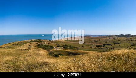 Vue panoramique estivale depuis le Cap Blanc Nez sur la Côte d'opâle Stockfoto