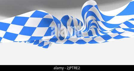 Eine Darstellung der Lozenge-Flagge Bayerns aus dem Jahr 3D Stockfoto