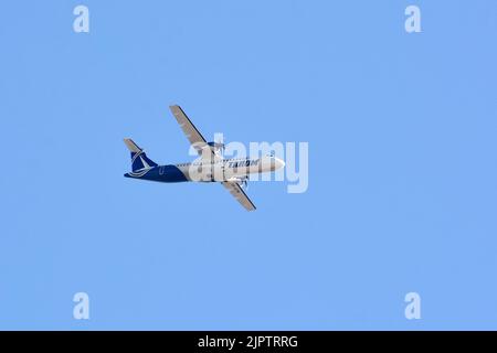 Tarom (ist die Flaggenträger und älteste derzeit operierende Fluggesellschaft Rumäniens), ATR 72-600, Budapest, Ungarn, Magyarország, Europa Stockfoto