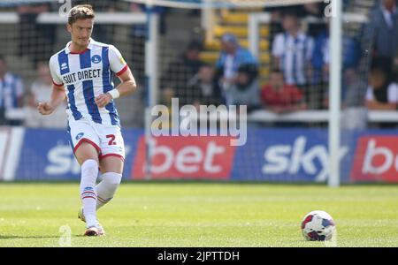 Hartlepool, Großbritannien. 20.. August 2022. Alex Lacey von Hartlepool United während des Spiels der Sky Bet League 2 zwischen Hartlepool United und Bradford City im Victoria Park, Hartlepool, am Samstag, den 20.. August 2022. (Kredit: Michael Driver | MI Nachrichten) Kredit: MI Nachrichten & Sport /Alamy Live Nachrichten Stockfoto