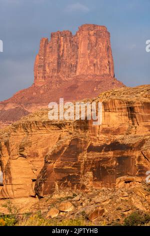 Einer der Buttes of the Cross, Canyonlands National Park, Utah. Stockfoto