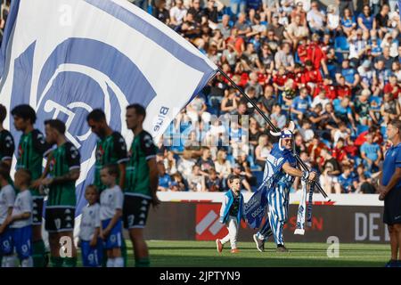 Die Abbildung zeigt ein Fußballspiel zwischen KRC Genk und Cercle Brugge KSV, Samstag, 20. August 2022 in Genk, am 5. Tag der „Jupiler Pro League“ der ersten Division der belgischen Meisterschaft 2022-2023. BELGA FOTO BRUNO FAHY Stockfoto