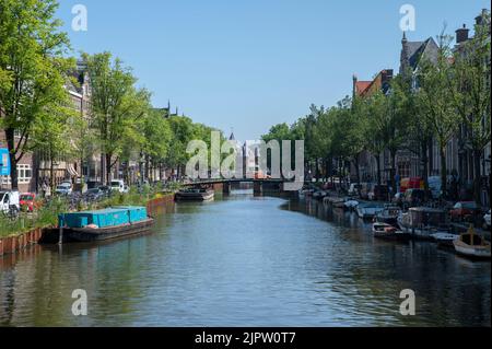 Blick Von Der Bushuissluis-Brücke Auf Amsterdam Niederlande 23-6-2022 Stockfoto