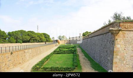 Gärten und Schloss von Montjuic, Barcelona, Katalonien, Spanien, Europa Stockfoto