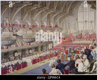 Die dritte und letzte Herausforderung vom Meister während der Krönung von König George IV Bankett in der Westminster Hall Stockfoto