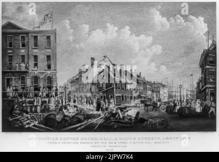 The Tontine Coffee House, Wall & Water Streets, ca. 1797 - W.M. Aikman, sculpt ; Francis Guy, pinxt. Stockfoto