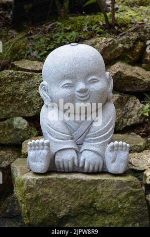 Jizo Bosatsu, Statue des buddhistischen Mönchs im Daishoin-Tempel, Insel Miyajima, Japan Stockfoto