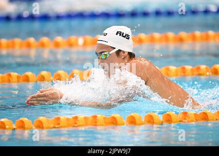 Sydney, Australien. 20. August 2022. Das SE-Bom Lee von Australia Swimming Team tritt beim 200 LC Meter individuellen Medley Mystery der Männer beim Duell im Pool 2022 im Sydney Olympic Park Aquatic Centre an. SE-Bom Lee platzierte sich in diesem Event auf dem dritten Platz. (Foto von Luis Veniegra/SOPA Images/Sipa USA) Quelle: SIPA USA/Alamy Live News Stockfoto